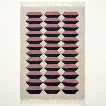 Handcrafted Vintage Multicolor Wool Dhurrie For Living Room